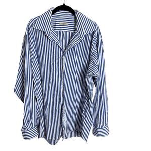 Burberry London Stripe Button Shirt Mens XL Cotton Classic Designer